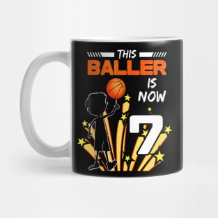 This Baller Is Now 7 Basketball 7Th Birthday Kids Mug